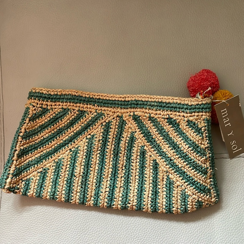 Anthropologie Mar y Sol Clutch Rafia Bag